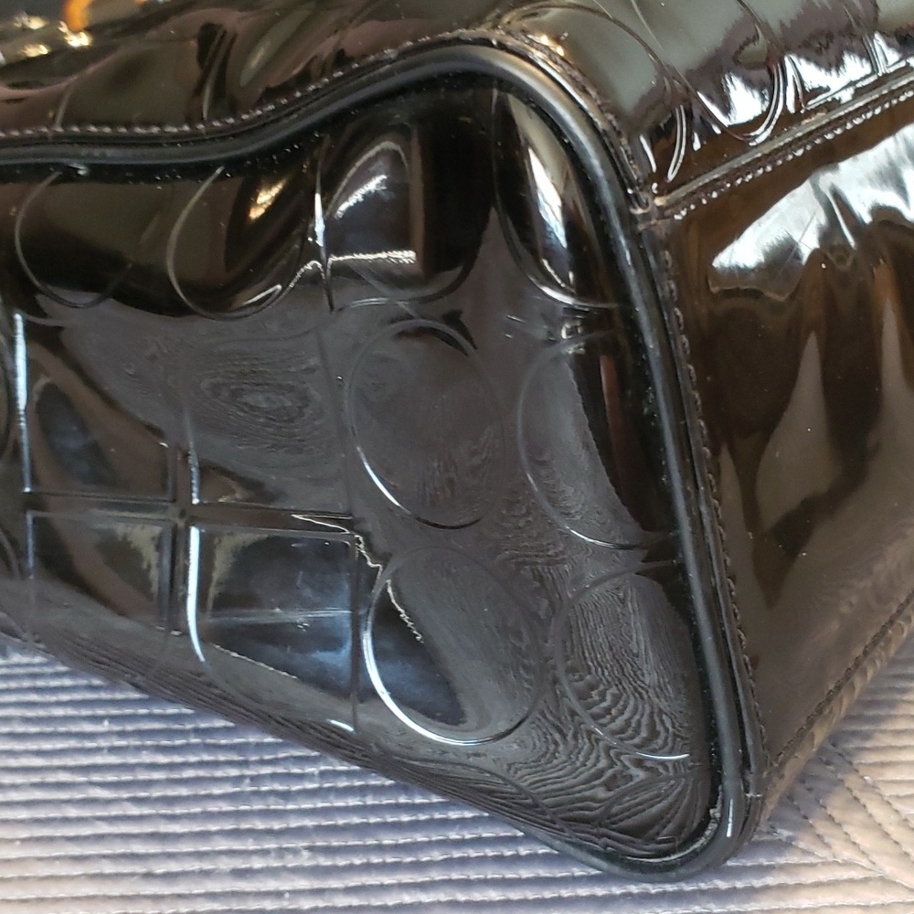 kate spade large embossed black patent leather tote for women - Picture 4 of 12